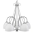 Elegant Opal Shade Iron Chandelier 3D model small image 2