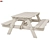 Garden Bench Table Combo 3D model small image 1