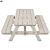 Garden Bench Table Combo 3D model small image 2