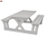 Wooden Garden Bench-Table 3D model small image 3
