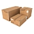 Low Poly Cardboard Boxes (3 pcs.) 3D model small image 1