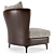 Elegant Voltaire Armchair 3D model small image 4