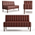 Luxury Leather Double Sofa 3D model small image 1