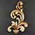 Elegant Wood Baroque Ornament 3D model small image 1