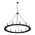 Sleek Iron Ring Chandelier 3D model small image 1