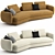 Elegant Saint Germain Sofa 3D model small image 1