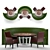 Elegant Dining Chair Set 3D model small image 1