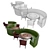 Elegant Dining Chair Set 3D model small image 3