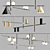 Sleek Linear Pendant Collection 3D model small image 1