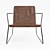 Elegant Leather Sling Chair 3D model small image 2