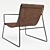 Elegant Leather Sling Chair 3D model small image 3