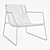 Elegant Leather Sling Chair 3D model small image 4