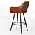 Sleek Black Leg Bar Stool 3D model small image 3