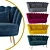 Sleek Santena 2 Seater Sofa 3D model small image 2