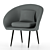 Classic Grey Round Armchair 3D model small image 3