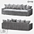 LoftDesigne 1812 Sofa: Stylish Wooden Frame, Cozy Fabric Upholstery 3D model small image 1
