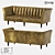 Modern Leather and Wood Sofa 3D model small image 1