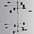 Modern Black Rotatable 8-Light LED Chandelier 3D model small image 4