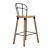 Industrial Partridge Bar Chair: Stylish and Sturdy 3D model small image 4