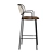 Industrial Leather Bar Chair with Armrests 3D model small image 3