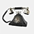 Vintage 1930s Black/Brass Phone 3D model small image 2