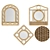 Elegant Rattan Bamboo Mirror Set 3D model small image 1