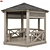 Rustic Wood Garden Gazebo 3D model small image 1