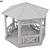 Rustic Wood Garden Gazebo 3D model small image 3