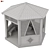 Wooden Hexagonal Garden Gazebo 3D model small image 3