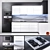 Sleek Black and White Kitchen Set 3D model small image 1