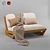 Sunset Teak Lounge Sofa 3D model small image 1