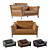 Modern 3-Seater Sofa - 60" Wide 3D model small image 1