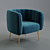 eLuxury Modern Accent Chair | Stylish Seating Solution 3D model small image 1