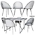 Elegant Reider Table Set 3D model small image 3