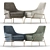 Elegant Coco Velvet Lounge Chair 3D model small image 1