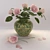 Elegant Rose Models and Vase Set 3D model small image 1