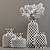 Green and Gold Decorative Vase Set 3D model small image 3