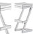 Geometric Steel & Oak Bar Stool 3D model small image 2