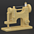 Vintage Wooden Sewing Machine: Timeless Craftmanship 3D model small image 2