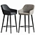 Onix Velvet Bar Stool: Sleek & Stylish 3D model small image 2