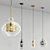 Elegant Metal and Glass Pendant Light 3D model small image 2