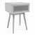 Sleek H&M Bedside Table with Rattan Drawer 3D model small image 4