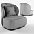 Elegant Pipe Lounge Chair 3D model small image 3