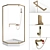 Gold Profile Swing Shower Enclosure 3D model small image 1