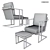 Industrial Roman Leather Lounge Chair 3D model small image 3