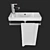 Elegant Compact Sink: Jacob Delafon Odeon 3D model small image 2