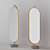 Glamorous Giove: Full-Length Mirror with Brass Base 3D model small image 1