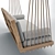 Hanging Swing Sofa: Wooden Frame, Removable Cushions 3D model small image 2