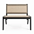 Modern Low Chair: FSC-Certified Meranti Wood with Rattan Seat 3D model small image 2