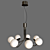 7-Light Chrome and Milk Glass Chandelier 3D model small image 2